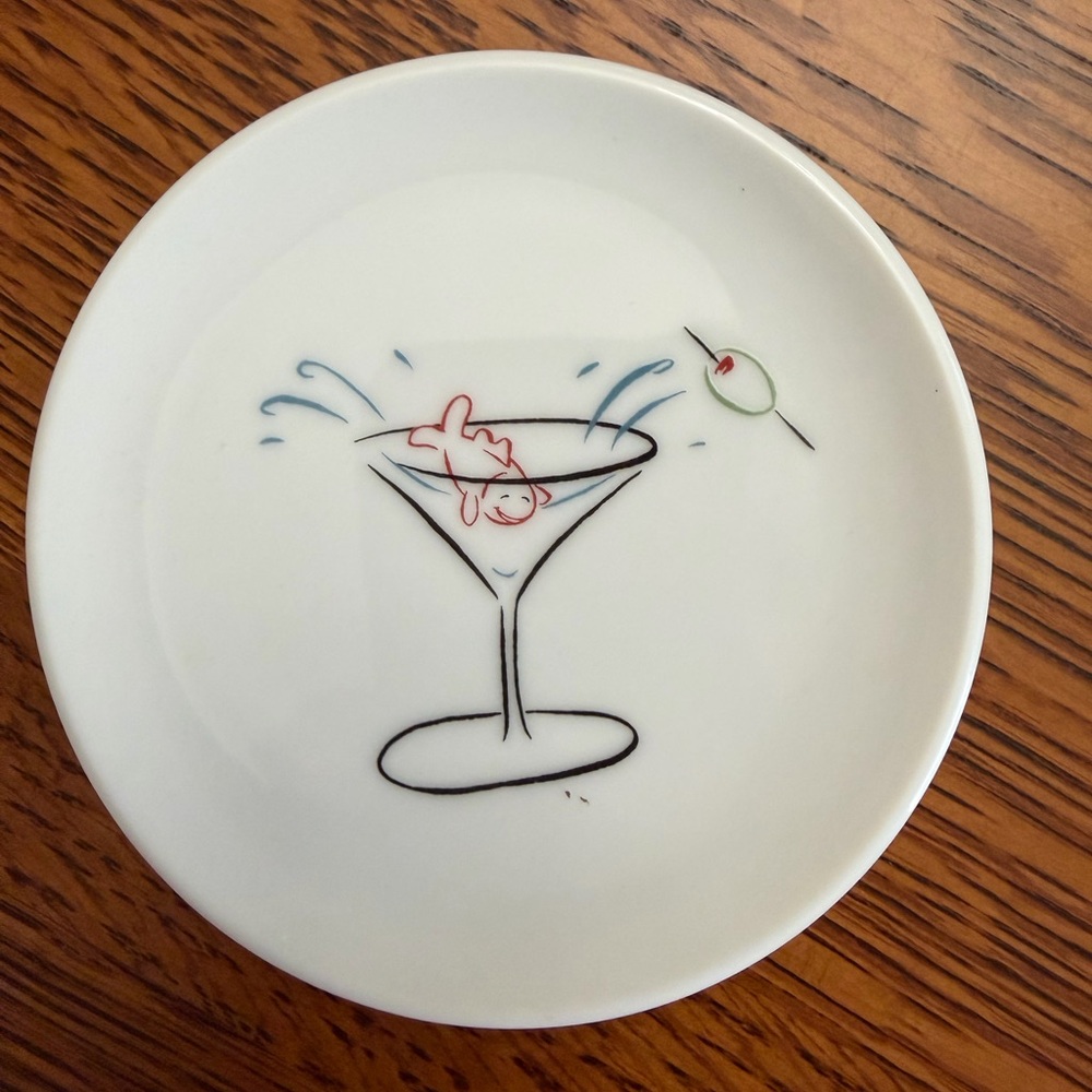 Pottery Barn White Ceramic Cocktail Plates with Whimsical Designs - Picture 6 of 6
